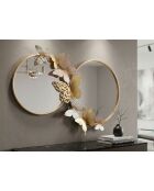 Miroir mural en fer et mdf Double papillons rose multicolore – 81x3x52,5 cm