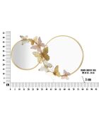 Miroir mural en fer et mdf Double papillons rose multicolore – 81x3x52,5 cm