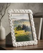 Cadre photo en polyrésine et verre Hearty argenté – 20x1,8x25,3 cm (format photo 15x20 cm)