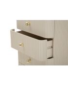 Commode en bois de pin, mdf, fer Shy blanc/or – 37,5x34x89 cm