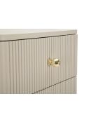 Commode en bois de pin, mdf, fer Shy blanc/or – 37,5x34x89 cm