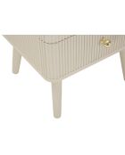 Commode en bois de pin, mdf, fer Shy blanc/or – 37,5x34x89 cm