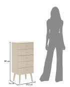 Commode en bois de pin, mdf, fer Shy blanc/or – 37,5x34x89 cm