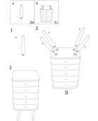 Commode en bois de pin, mdf, fer Shy blanc/or – 37,5x34x89 cm