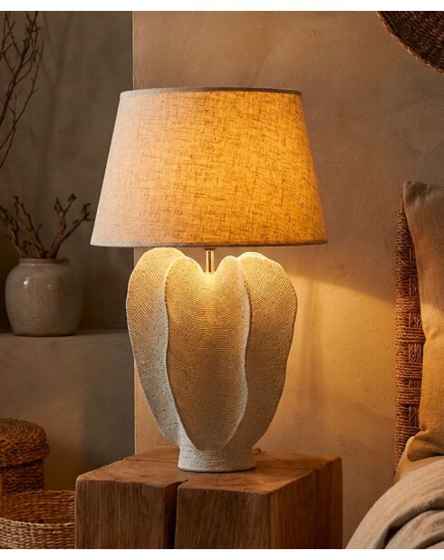 Lampe de table en résine Ester blanche – D.40x63 cm
