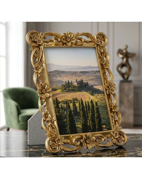 Cadre photo en polyrésine et verre Classic doré – 21,8x1,8x27,4 cm (format photo 15x20 cm)