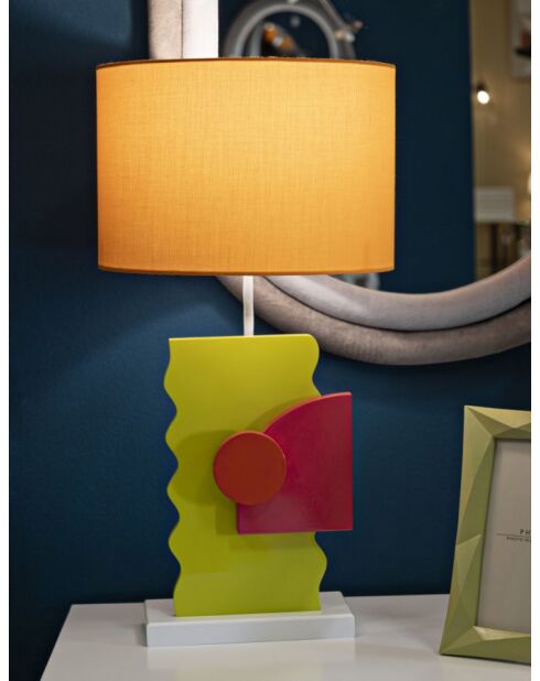 Lampe de table en mdf, fer et tissu Color (modèle B) multicolore – 30x60,5 cm