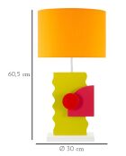 Lampe de table en mdf, fer et tissu Color (modèle B) multicolore – 30x60,5 cm