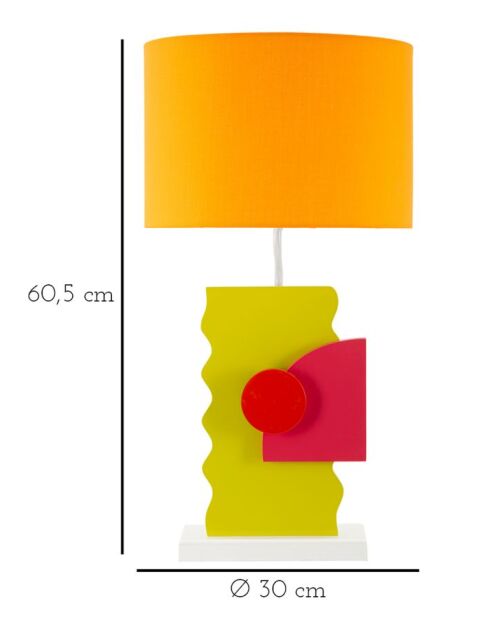 Lampe de table en mdf, fer et tissu Color (modèle B) multicolore – 30x60,5 cm