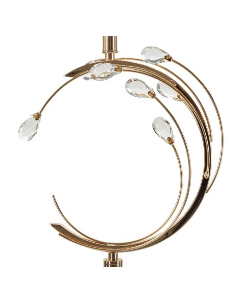 Stehlampe aus Eisen, Glas und schwarzem Brüsseler Stoff — D.38x160 cm