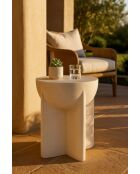 Table d’appoint en mgo History crème – D.33,5x48,5 cm