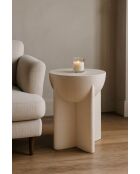 Table d’appoint en mgo History crème – D.33,5x48,5 cm