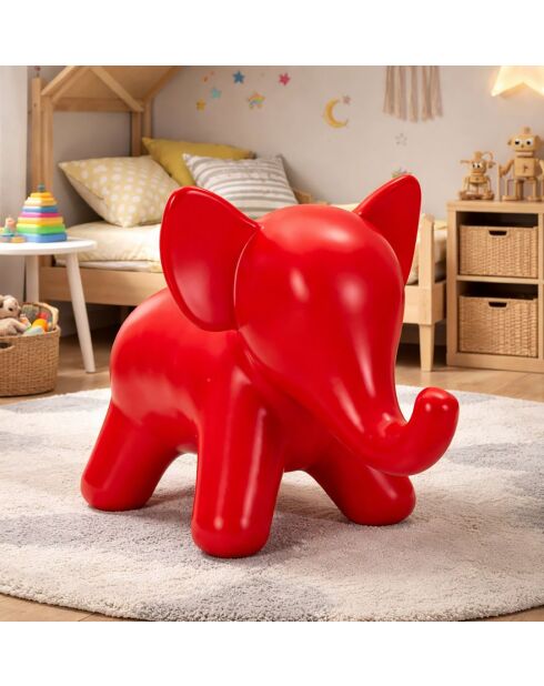 Tabouret en polyéthylène Elephant rouge – 86x46x56 cm