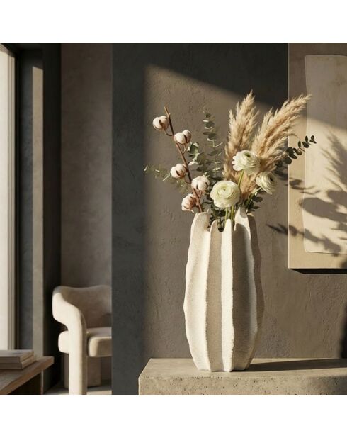 Vase en résine Ester blanc – D.23x50 cm