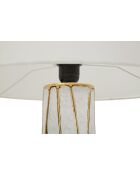 Lampe de table en céramique, fer et tissu Tangeri blanc/or – D.40x60 cm