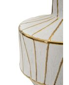 Lampe de table en céramique, fer et tissu Tangeri blanc/or – D.40x60 cm