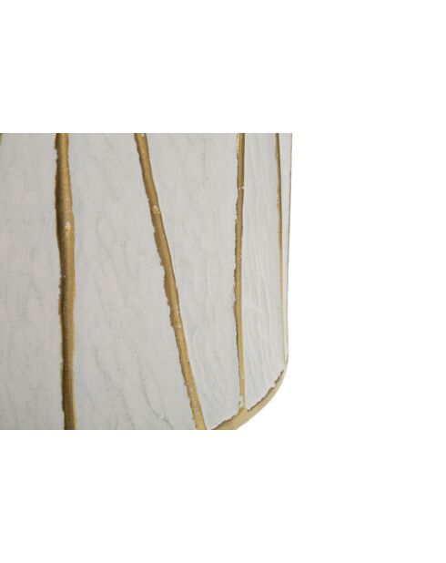 Lampe de table en céramique, fer et tissu Tangeri blanc/or – D.40x60 cm