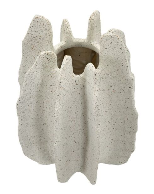 Vase en résine Ester blanc – D.26x40 cm