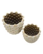 Lot de 2 cache-pots en céramique Pepitas gris/or – D.23x18 cm /D.18,5x15,5 cm