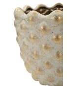 Lot de 2 cache-pots en céramique Pepitas gris/or – D.23x18 cm /D.18,5x15,5 cm