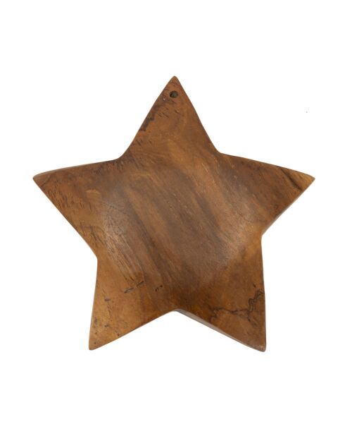 Décoration Bintang en teck recyclé brune – D.19xH;5 cm