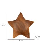 Décoration Bintang en teck recyclé brune – D.19xH;5 cm
