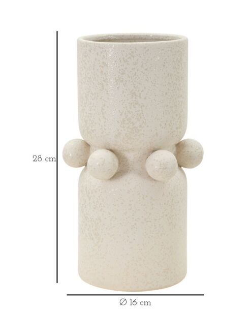 Vase en céramique Bubbles crème – D.16x28 cm