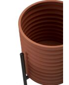Lot de 3 supports pour vases en fer Milly rouge brique et noir – D.36x56,5 / 30x48,5 / 24x37,5 cm