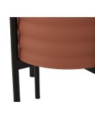 Lot de 3 supports pour vases en fer Milly rouge brique et noir – D.36x56,5 / 30x48,5 / 24x37,5 cm