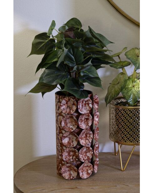 Vase en fer Drop rouge – 12,5x12,5x24 cm