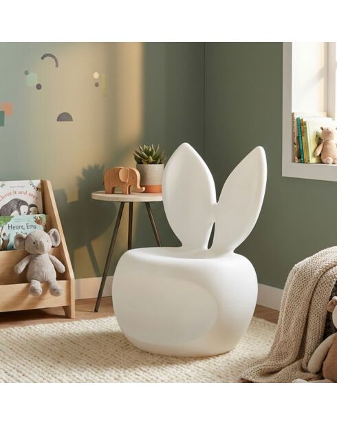 Chaise en polyéthylène Bunny blanche – 57x55x79 cm (hauteur d’assise 39 cm)