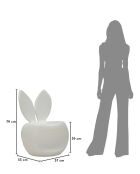 Chaise en polyéthylène Bunny blanche – 57x55x79 cm (hauteur d’assise 39 cm)