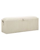 Banc coffre en mdf, éponge et polyester Göteborg blanc – 113x41x44 cm
