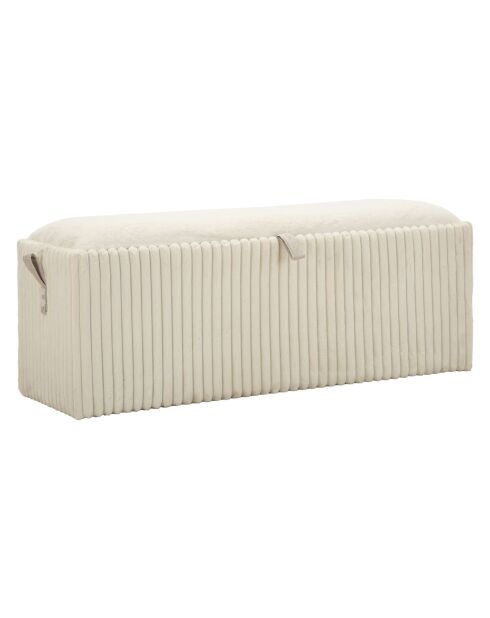 Banc coffre en mdf, éponge et polyester Göteborg blanc – 113x41x44 cm