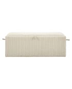Banc coffre en mdf, éponge et polyester Göteborg blanc – 113x41x44 cm