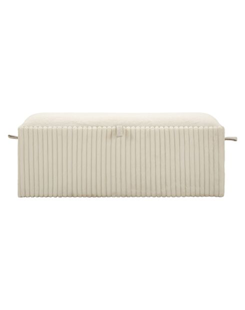 Banc coffre en mdf, éponge et polyester Göteborg blanc – 113x41x44 cm