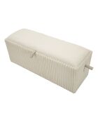 Banc coffre en mdf, éponge et polyester Göteborg blanc – 113x41x44 cm