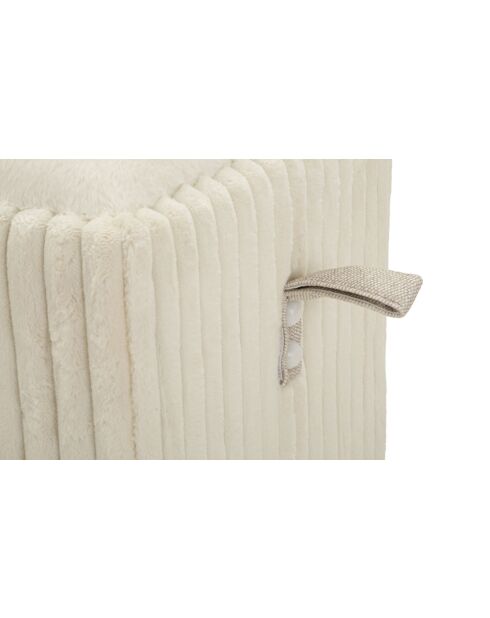 Banc coffre en mdf, éponge et polyester Göteborg blanc – 113x41x44 cm