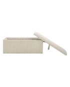 Banc coffre en mdf, éponge et polyester Göteborg blanc – 113x41x44 cm