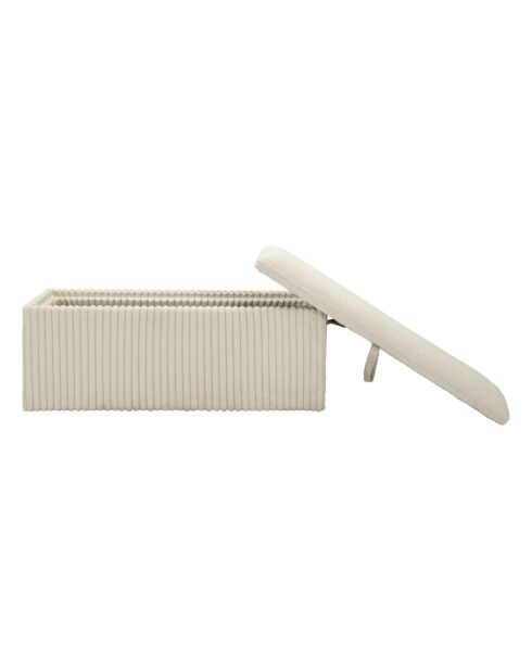 Banc coffre en mdf, éponge et polyester Göteborg blanc – 113x41x44 cm