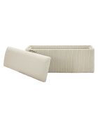 Banc coffre en mdf, éponge et polyester Göteborg blanc – 113x41x44 cm