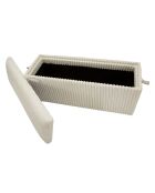 Banc coffre en mdf, éponge et polyester Göteborg blanc – 113x41x44 cm