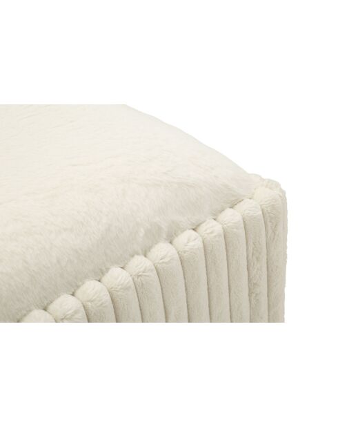 Banc coffre en mdf, éponge et polyester Göteborg blanc – 113x41x44 cm