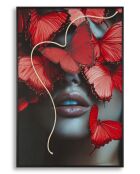 Tableau sur toile avec LED en toile, plastique et mdf Butterflies multicolore – 60x3,5x90 cm
