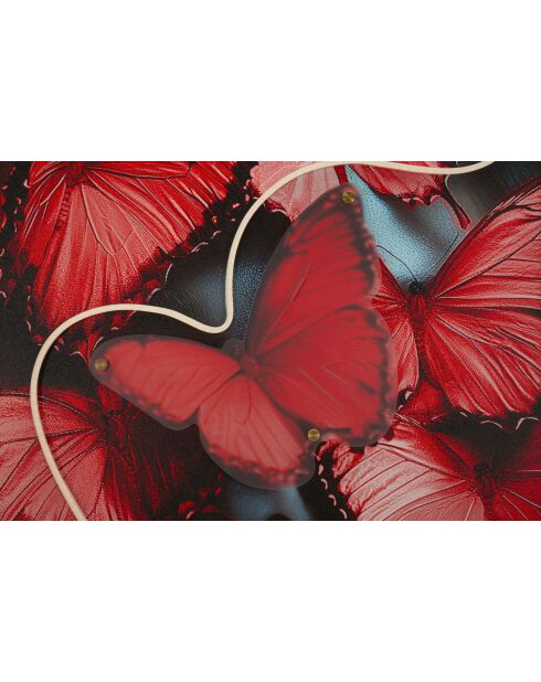 Tableau sur toile avec LED en toile, plastique et mdf Butterflies multicolore – 60x3,5x90 cm