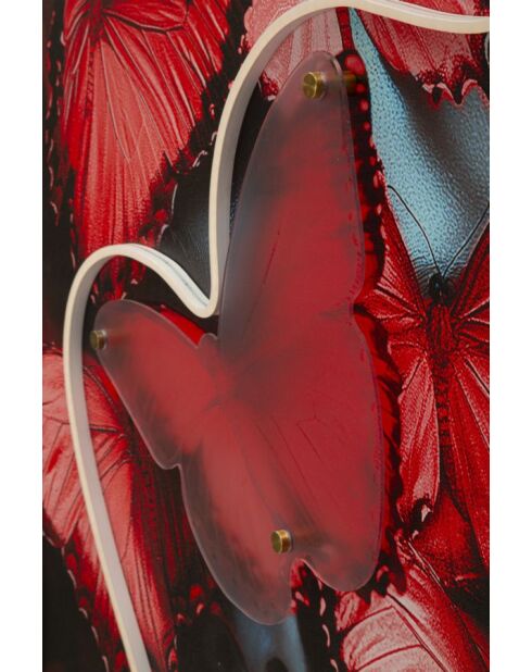 Tableau sur toile avec LED en toile, plastique et mdf Butterflies multicolore – 60x3,5x90 cm