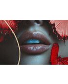 Tableau sur toile avec LED en toile, plastique et mdf Butterflies multicolore – 60x3,5x90 cm