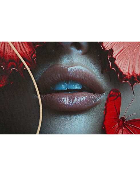 Tableau sur toile avec LED en toile, plastique et mdf Butterflies multicolore – 60x3,5x90 cm