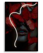 Tableau sur toile avec LED en toile, plastique et mdf Butterflies multicolore – 60x3,5x90 cm