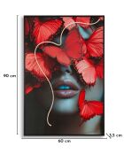 Tableau sur toile avec LED en toile, plastique et mdf Butterflies multicolore – 60x3,5x90 cm